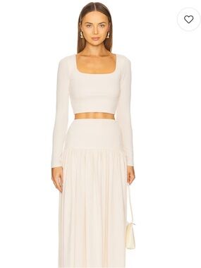 Elodie the Label Cleo Cropped Knit Top and Skirt in Ecru
